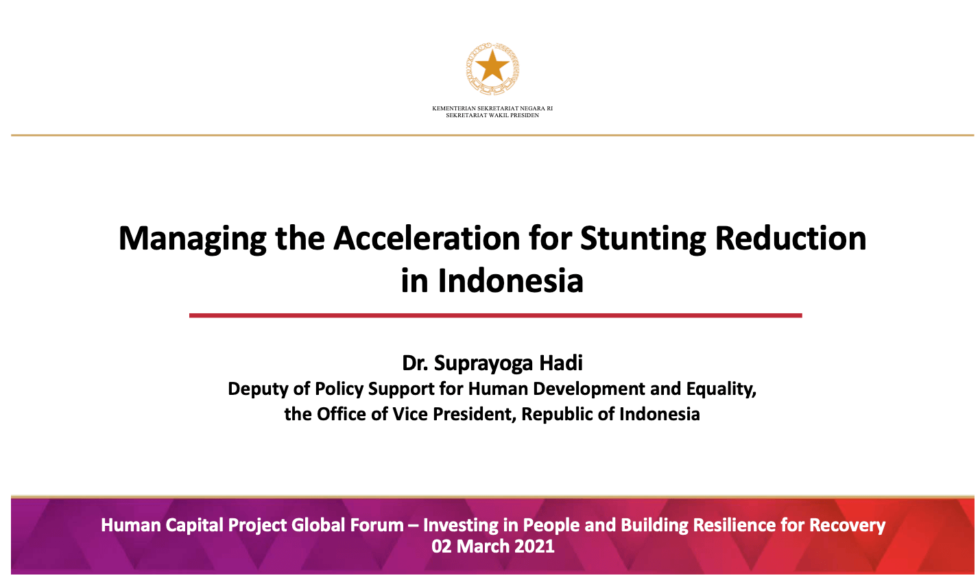Indonesia Mitigation on Stunting Prevention HDF2021